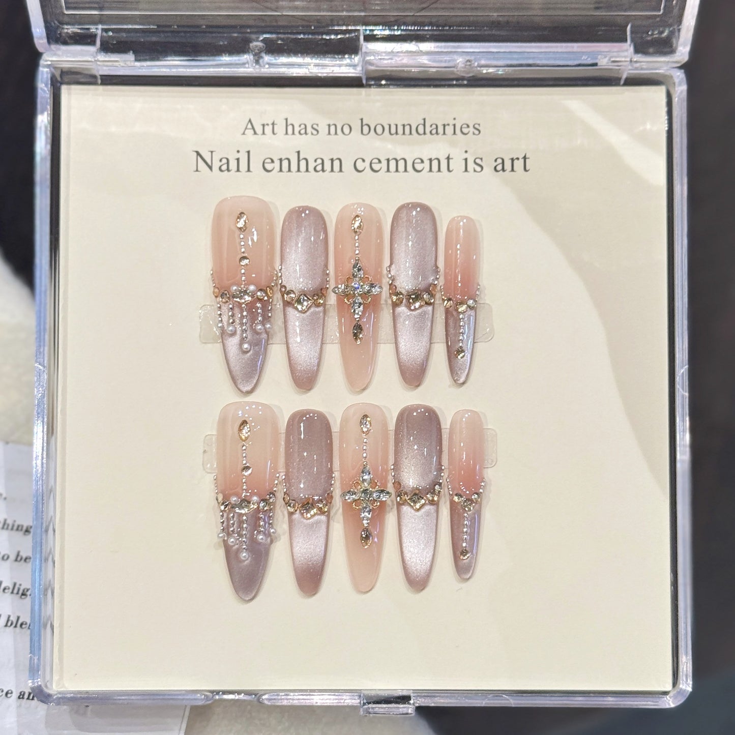 Silver Butterfly press-on nail set, view 3